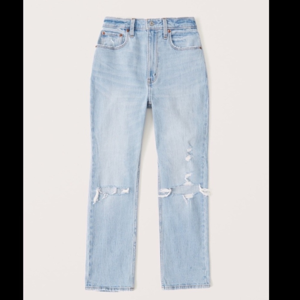 Abercrombie & Fitch Curve Love Ultra High Rise Ankle Straight Jeans - Picture 2 of 12
